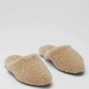 Eileen Fisher Blog Honey Shearling Flat Mule Size 9 New